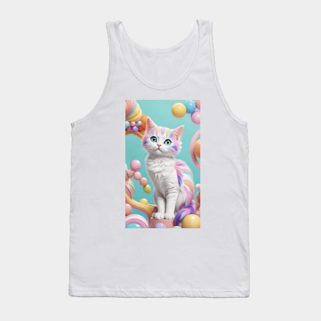 Royal Whiskers: The Princess Cat Tank Top by FridaBubble